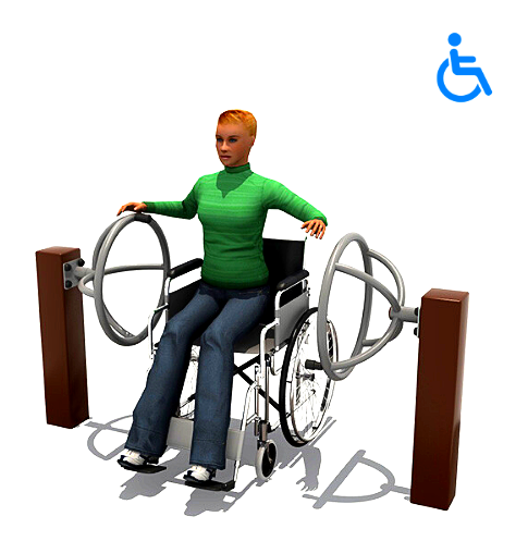 Уличный тренажер для инвалидов Колёса INCLUSIVE-SPORT GK0715